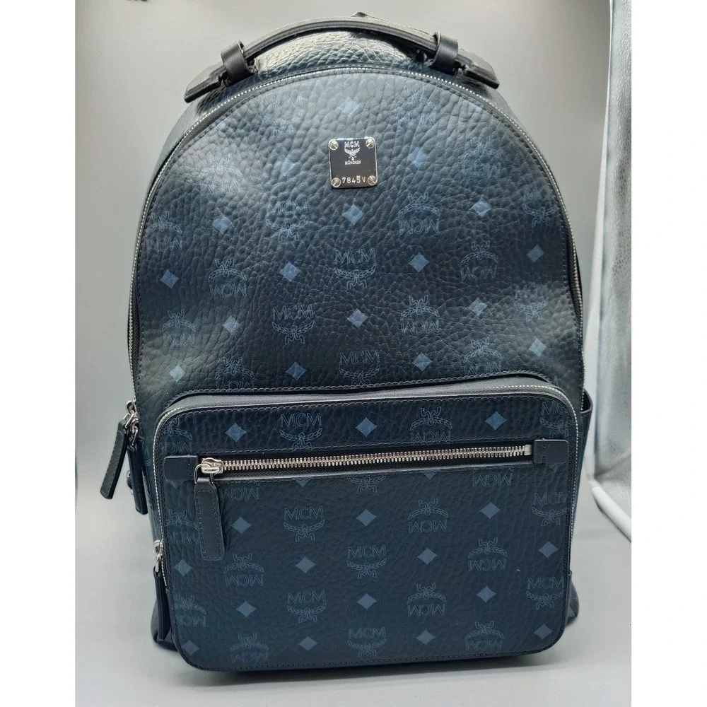 MCM Stark Backpack Large Black Visetos Monogram leather Bag [GNH018965]